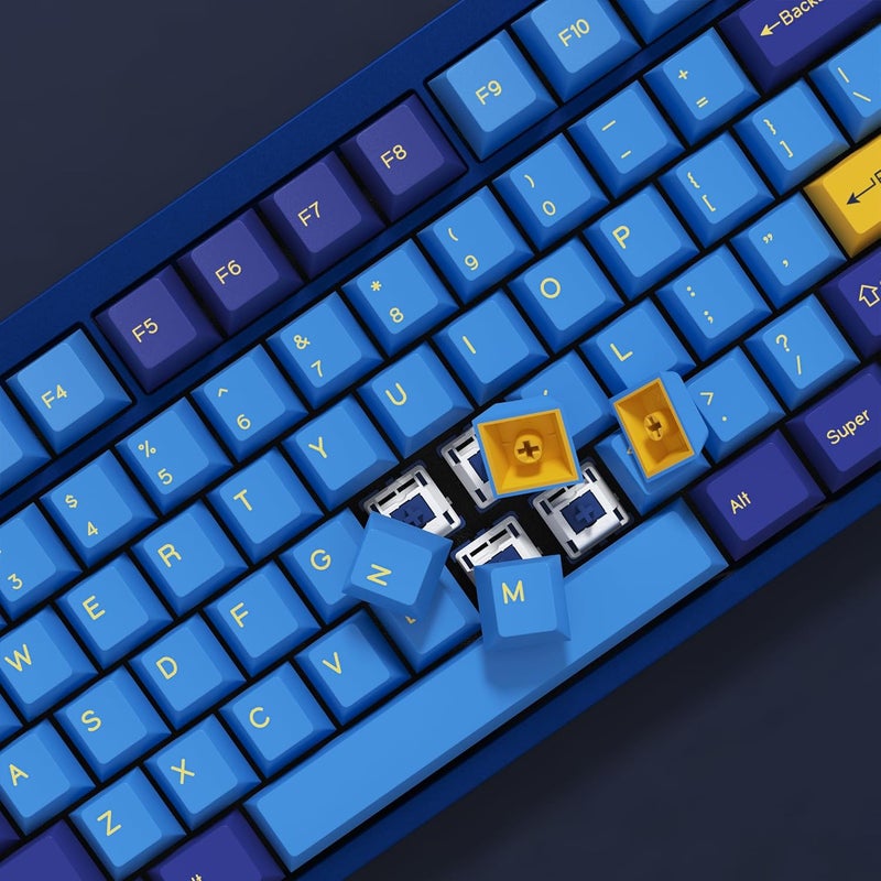 KBDiy Nautilus PBT Double Shot Keycap Set,176 Keys Blue Purple Custom Key Cap Keycaps 60 Percent Cherry Profile Keycaps for 61/64/68/84/87/100/104/108 Mechanical Keyboard - Image 5